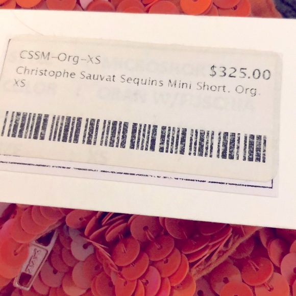 🔥🔥 Christophe Sauvant sequin Mini Shorts, org/pk - Picture 3 of 3